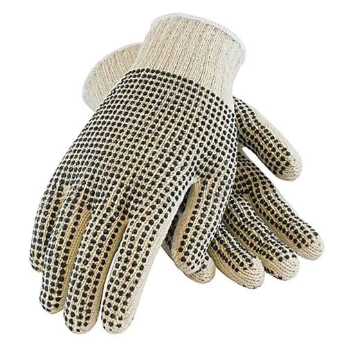 Picture of Cotton Lined PVC Dotted Hand Gloves 1 Pair - Black
