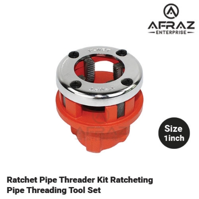 Picture of Ratchet Pipe Threader Kit Ratcheting Pipe Threading Tool Set Head 1 Inch - Red