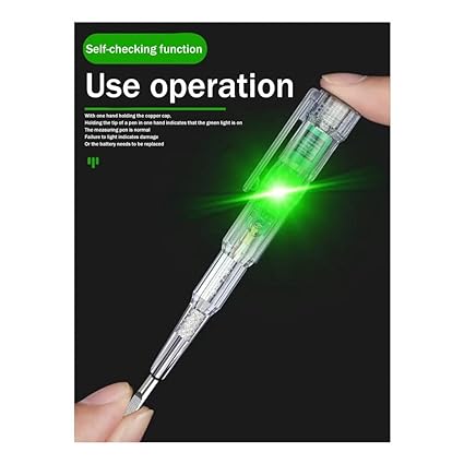 Picture of Intelligent Waterproof Voltage Tester Pen Power Voltage Detector Electricity Detector Test Pencil With High Brightness Led Light Electrical Indicator Tool With Screwdriver - White