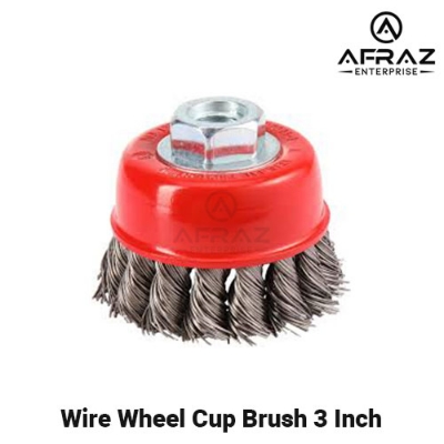 Picture of 3 inch Wire Wheel Brush,Twisted Knotted Cup Brush with Carbon Steel Wire for Rust,Corrosion,Paint Removal and Other Heavy-Duty Conditioning for Metals for Angle Grinder
