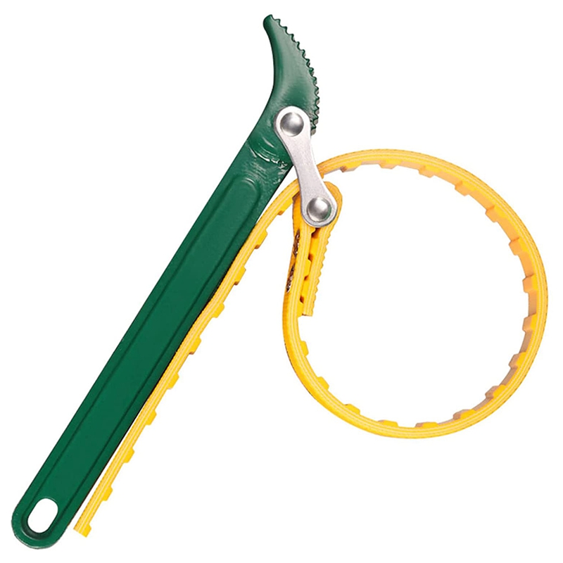 Picture of Industrial 9" Belt Type Oil Filter Wrench Auto Tool Engine Box Spanner Oil Fuel Filter Wrench Tool Spanner Key Tool Yellow Belt Single Sided Special