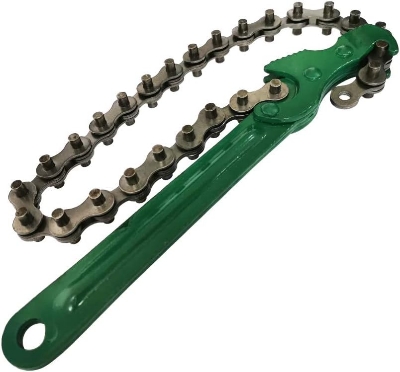 Picture of 12 Inch Reversible Chain Wrench - Adjustable, Heavy Duty Tool for Oil Fuel Filters & Pipe Fittings