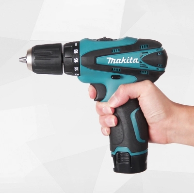 Picture of Cordless Drill Machine 12v 28Pcs Power Driver Combo Drills Kit + Double Battery - Blue