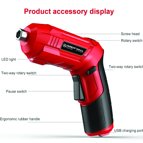 Picture of Mini Cordless Screwdriver Drill Machine 4.2v 48Pcs Power Screw Kit