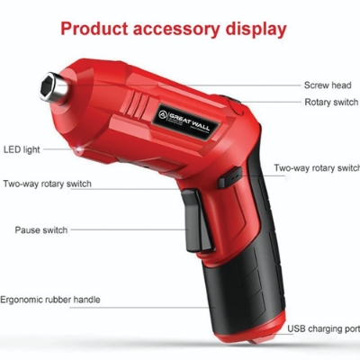 Picture of Mini Cordless Screwdriver Drill Machine 4.2v 48Pcs Power Screw Kit