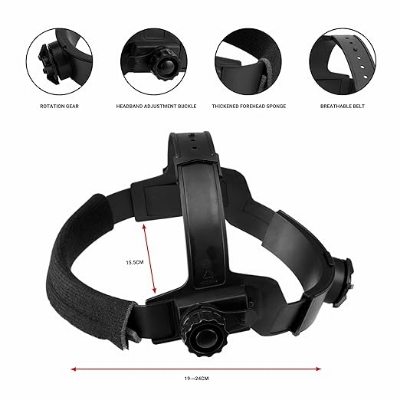 Picture of Welding Helmets True Color Solar Powered Auto Darkening Lens Welding Helmet - Black