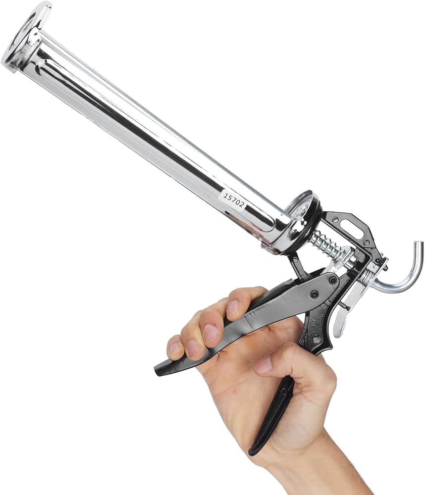 Picture of Silicon Gun S.S / Hand Caulking Gun, 13.4in Stainless Steel - White