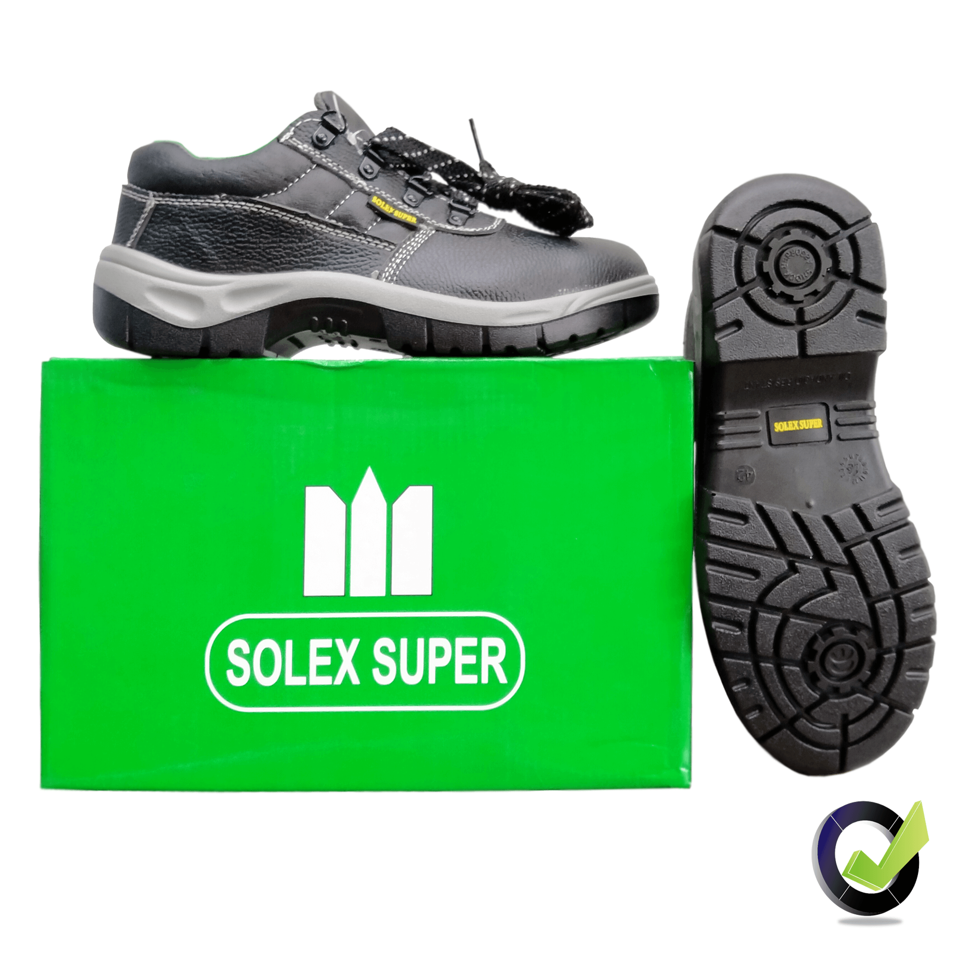 Picture of SOLEX SUPER (China) Safety Shoe for Bikers  Construction Industrial Work Steel ToE - Black