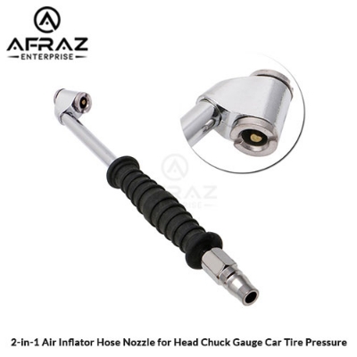 Picture of 2-in-1 Air Inflator Hose Nozzle for Head Chuck Gauge Car Tire Pressure
