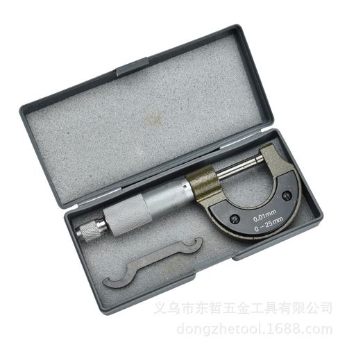Picture of Outside Micrometer 0~25mm 0.01mm Caliper Thickness Gauge Precise Metal Metric Measuring Analysis Tools For Machinists Jewelers - Black
