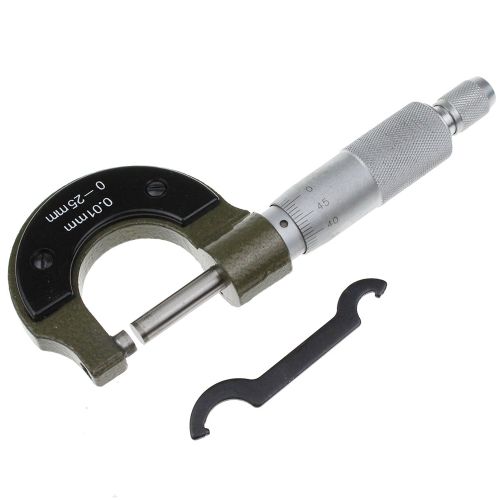 Picture of Outside Micrometer 0~25mm 0.01mm Caliper Thickness Gauge Precise Metal Metric Measuring Analysis Tools For Machinists Jewelers - Black