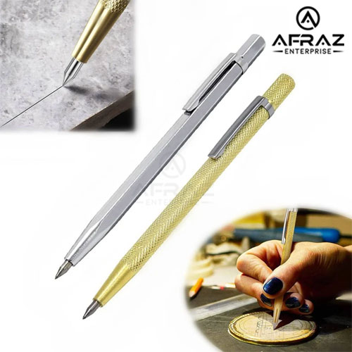 Picture of Glass Cutting Tool Diamond Glass Cutter Carbide Scriber Hard Metal Tile Machine Lettering Pen Engraver Glass Scriber - Yellow