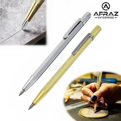 Picture of Glass Cutting Tool Diamond Glass Cutter Carbide Scriber Hard Metal Tile Machine Lettering Pen Engraver Glass Scriber - Yellow
