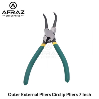 Picture of Outer 7 Inch External Circlip Plier Spring Loaded Bent Ring Tool - Green