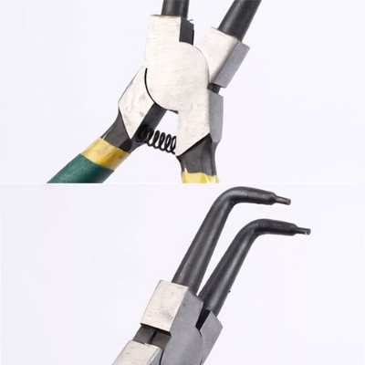 Picture of Outer 7 Inch External Circlip Plier Spring Loaded Bent Ring Tool - Green