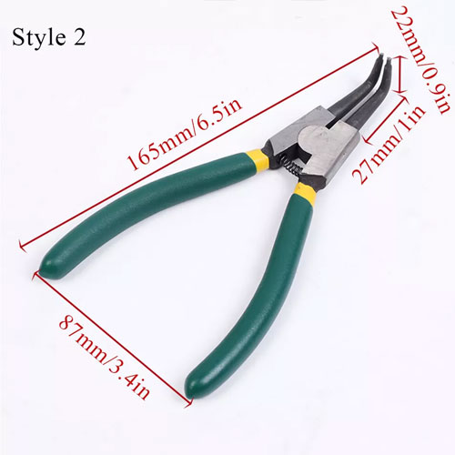 Picture of Outer 7 Inch External Circlip Plier Spring Loaded Bent Ring Tool - Green