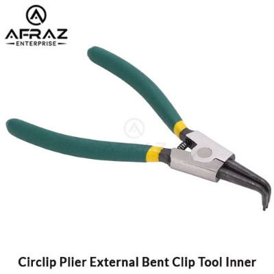 Picture of Snap Ring Pliers Spring Loaded Handle Circlip Plier External Bent Clip Tool Inner - Green