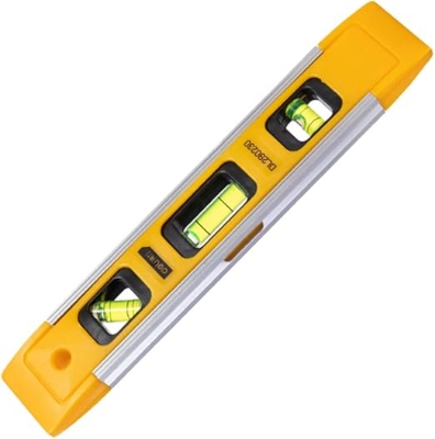 Picture of Deli Horizontal Ruler 9 Inch Bubble Spirit Level Magnetic Mini Pocket Portable Spirit Level Tool Measure Tool Machinery Leveller - Yellow