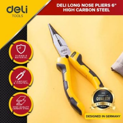 Picture of Deli DL2106 Long Nose Pliers - 6inch Industrial - Yellow
