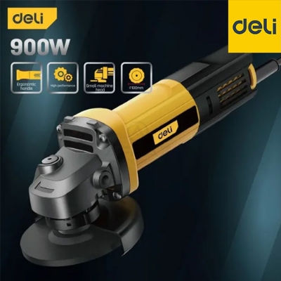 Picture of Deli Tools JM100-E2 900W 220V Heavy Duty Angle Grinder - Yellow