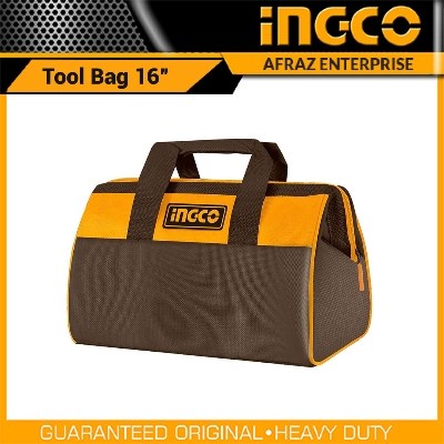 Picture of INGCO 16 Inch Tool Bag Organizer with Wide Mouth Water-proof Multi-use Tool Tote Bag HTBG281628 - Black