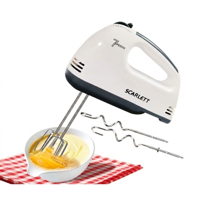 Picture of SCARLETT HE-133 7 Speed Powerful Mixer | MNK SHOP (White)