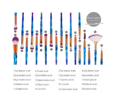 Picture of 20 Pcs/Set Makeup Brushes Set Eye Shadow Make Up Brushes Foundation Powder Lip Eye Make Up Brush Cosmetics Makeup Brush - Makeup Combo Set - Makeup Combo Set - Makeup Combo Set