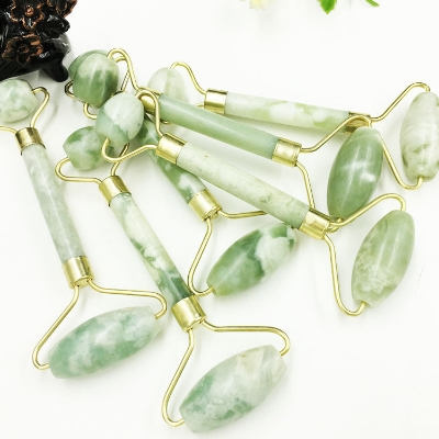 Picture of 1 Piece Facial Massage Face-Lifting Natural Jade Roller Double Head Massage Tool Facial Jade Push Facial Lift Massanger Skin Care - Black Head Remover