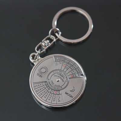Picture of 50 Year Calendar Key Chain Mini Metal Ring Compass Keyring Keyfob Hiking Camping Outdoor Sports Survival Tools