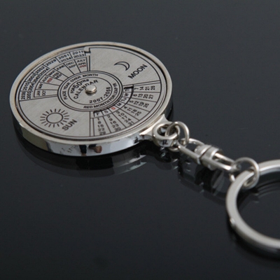 Picture of 50 Year Calendar Key Chain Mini Metal Ring Compass Keyring Keyfob Hiking Camping Outdoor Sports Survival Tools