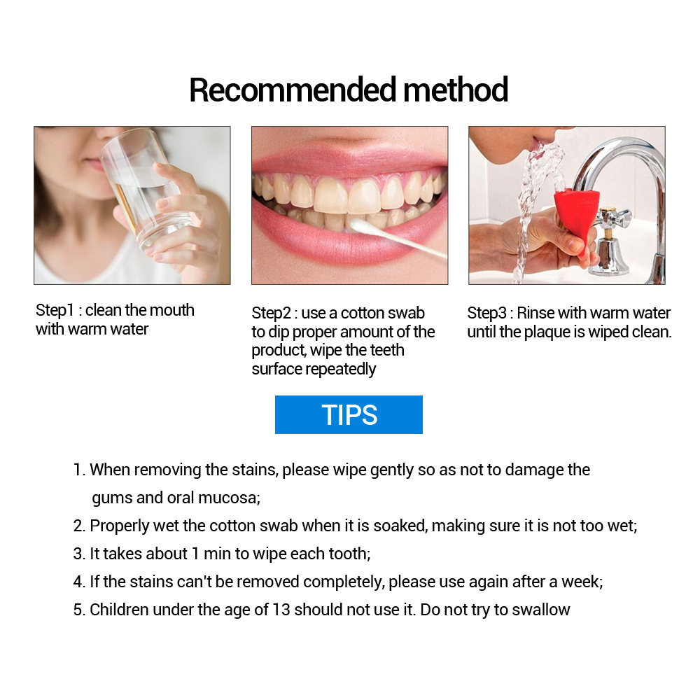 Picture of LANBENA tooth cleanser with 10 cotton swabs- Clean teeth 25ml
