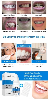 Picture of LANBENA tooth cleanser with 10 cotton swabs- Clean teeth 25ml