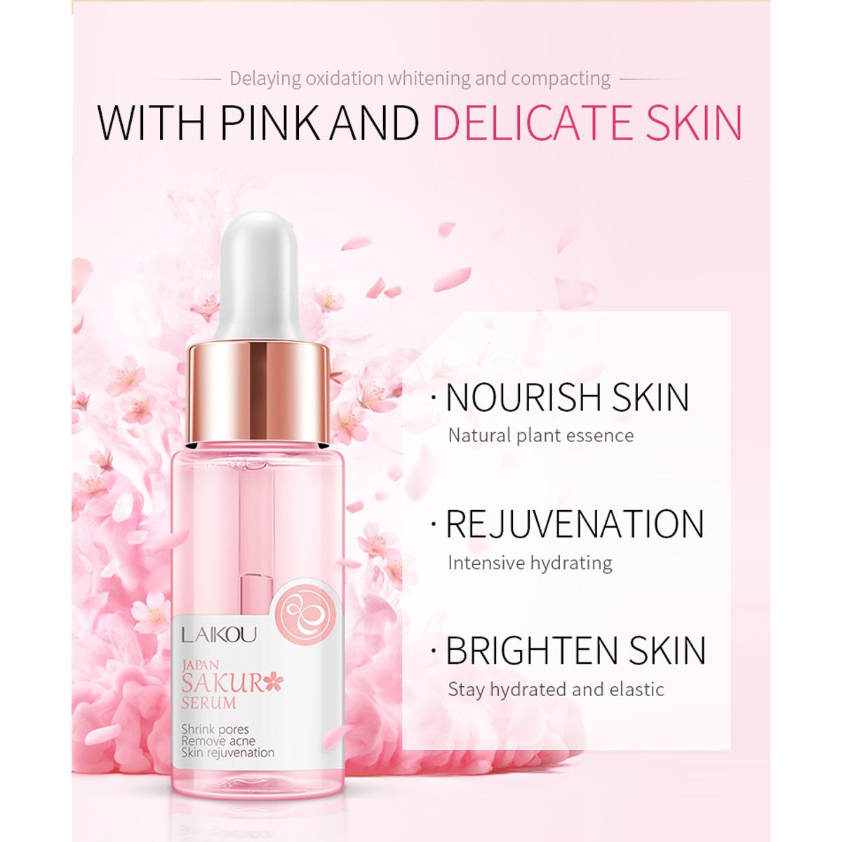 Picture of LAIKOU Sakura Japan Extract Shrink Pores Remove Acne Skin Cherry Blossom Essence- 17 ml