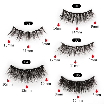 Picture of 5 pairs of magnetic liquid eyeliner false eyelashes set Natural 3d liquid eyeliner free glue magnet magnetic eyeliner set