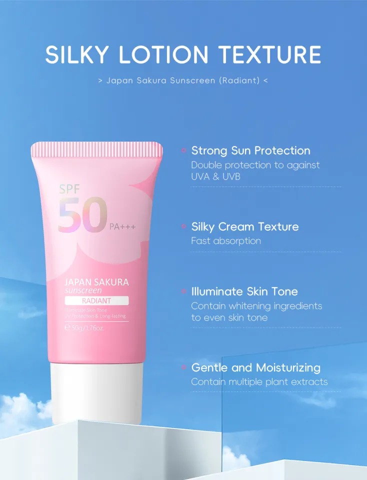 Picture of LAIKOU Japan Sakura sunscreen cream spf 50PA+++ waterproof sun block- 50g