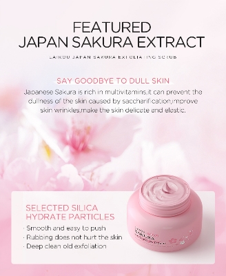 Picture of LAIKOU Japan Sakura Exfoliating Deep Cleansing Face & Body Scrub- 100g