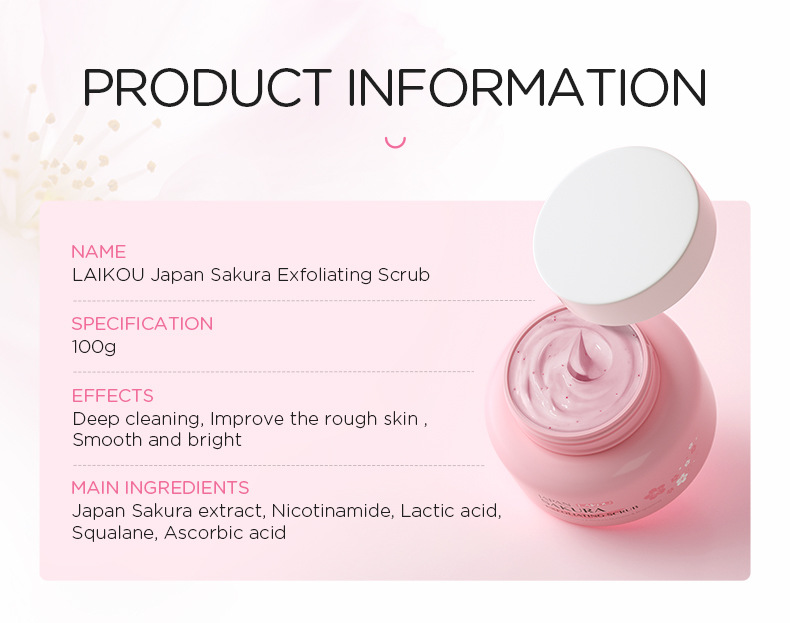 Picture of LAIKOU Japan Sakura Exfoliating Deep Cleansing Face & Body Scrub- 100g