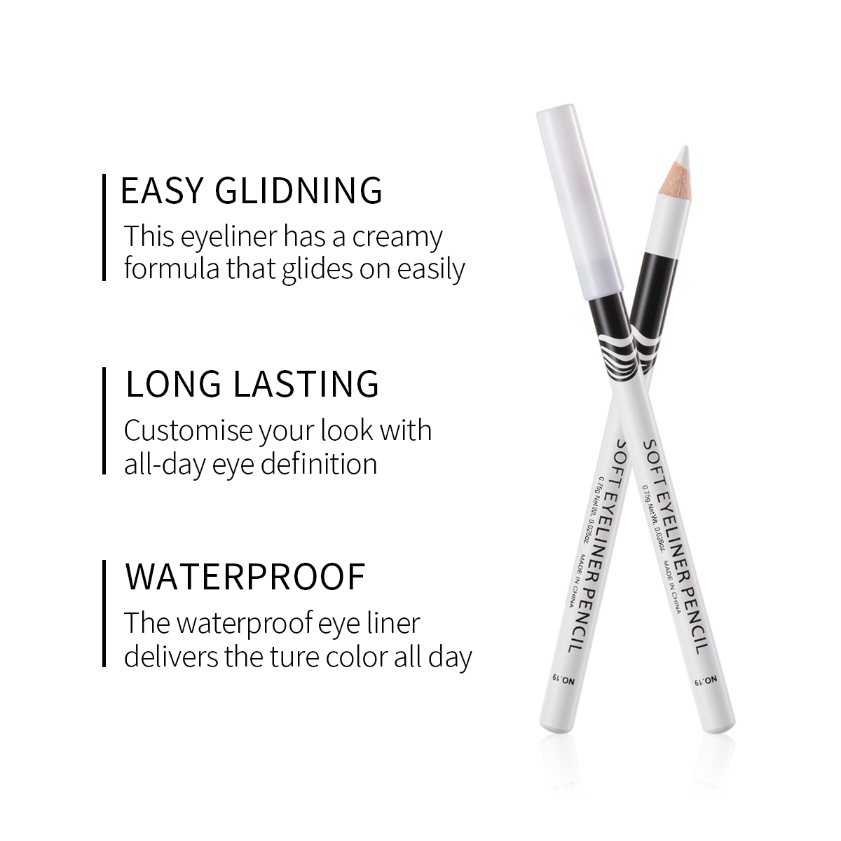 Picture of Menow White Eyeliner Waterproof Makeup White EyeLiner Pencils- 1g