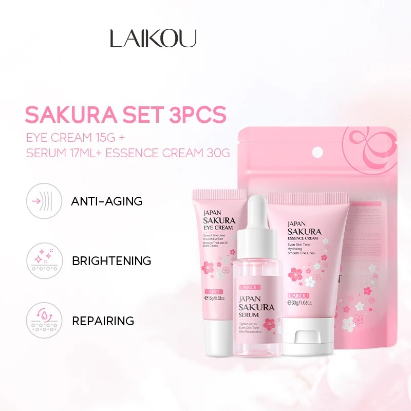 Picture of LAIKOU Japan Sakura 3 Pcs/set Skin Care Set- 62g