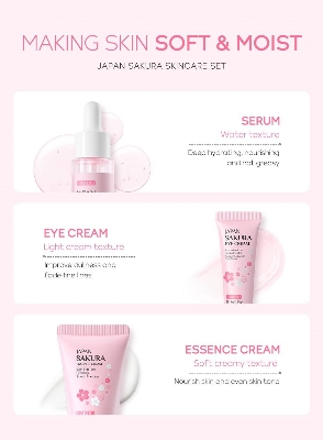 Picture of LAIKOU Japan Sakura 3 Pcs/set Skin Care Set- 62g