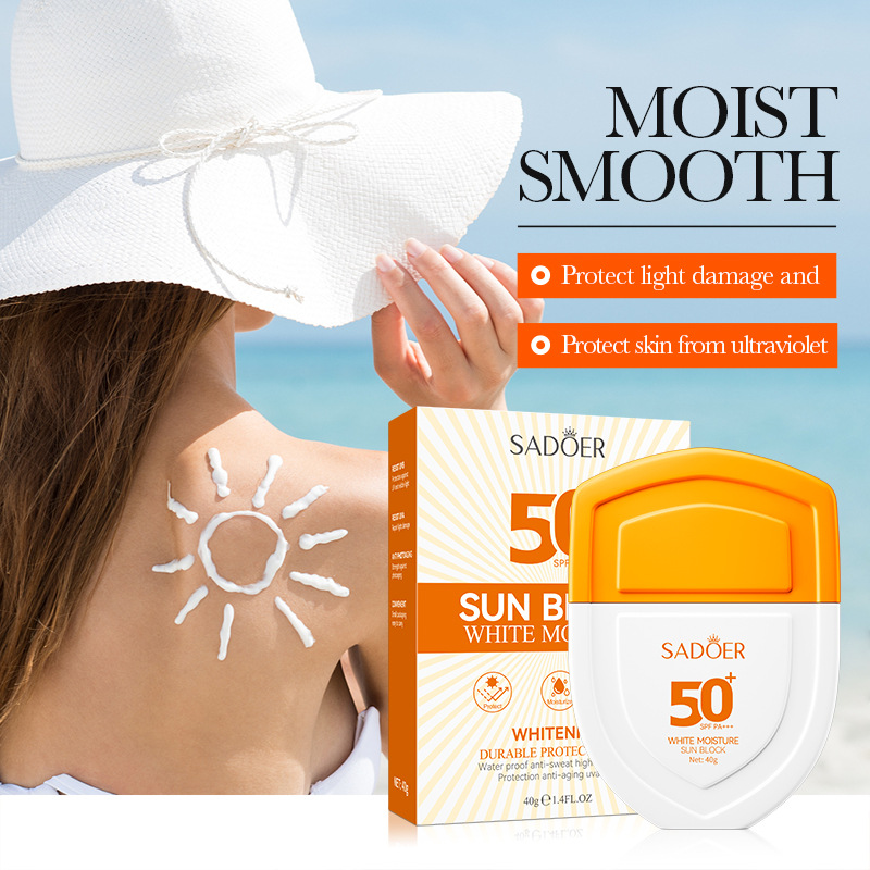 Picture of SADOER 50 SPF PA+++ UV Protected Whitening Moisturizing Sun Block- 40g