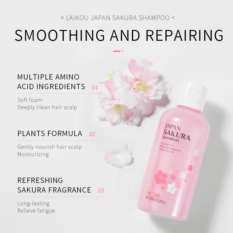 Picture of LAIKOU Japan Sakura Anti Split Ends Hair Shampoo- 100ml