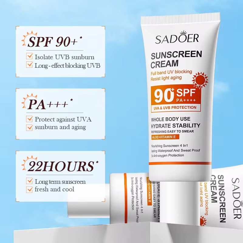 Picture of SADOER Full band UV Blocking 90 SPF PA+++ Sunscreen Cream- 50g