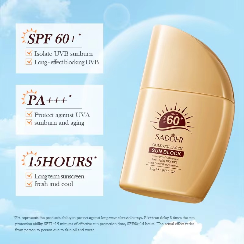 Picture of SADOER Gold Collagen SPF 60+ Sun Block- 30g