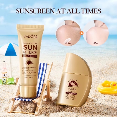 Picture of SADOER Gold Collagen Sun Protection & After Sun Repair Cream Kit- 2 Pcs/Set
