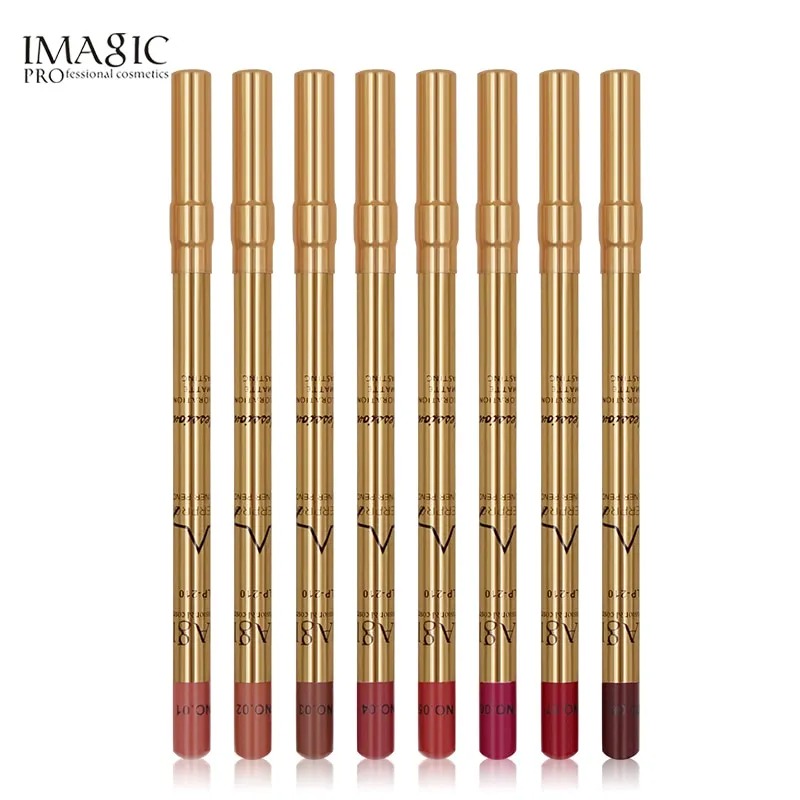 Picture of IMAGIC 8 Colours Longlasting Waterproof Makeup lipliner Pencil Kit- 8 Pcs