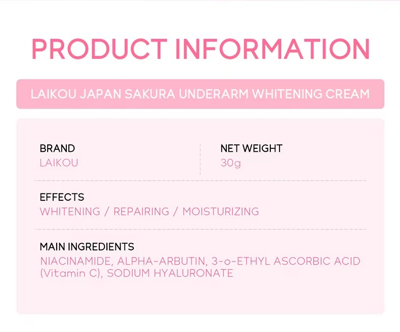 Picture of LAIKOU Japan Sakura Underarm Beauty Cream- 30g