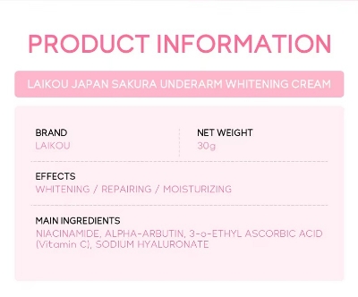 Picture of LAIKOU Japan Sakura Underarm Beauty Cream- 30g