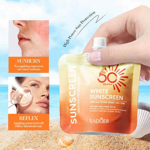 Picture of SADOER SPF 50+ PA+++ White Isolation Protection 6 in 1 White Sunscreen- 30g