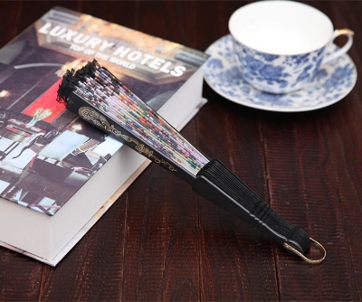 Picture of Folding Fan 1PC Lace Hand Held Folding Fan Dance Party Wedding Decor Fan Chinese Hand Fan(Multicolor)